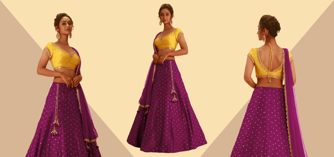 yellow-magenta-lehenga